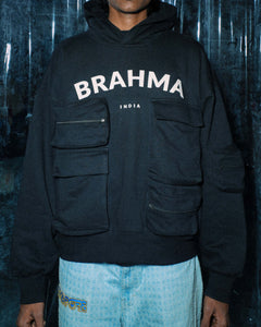 Mighty Brahma // 400 GSM Black Hoodie