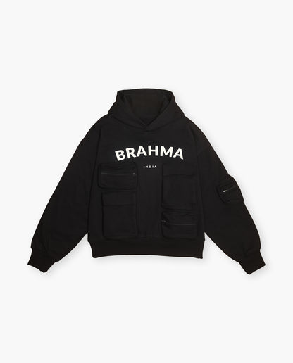 Mighty Brahma // 400 GSM Black Hoodie