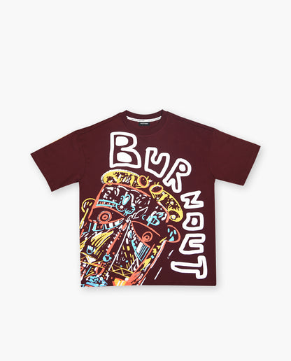 Burnout - Maroon Oversized T-shirt