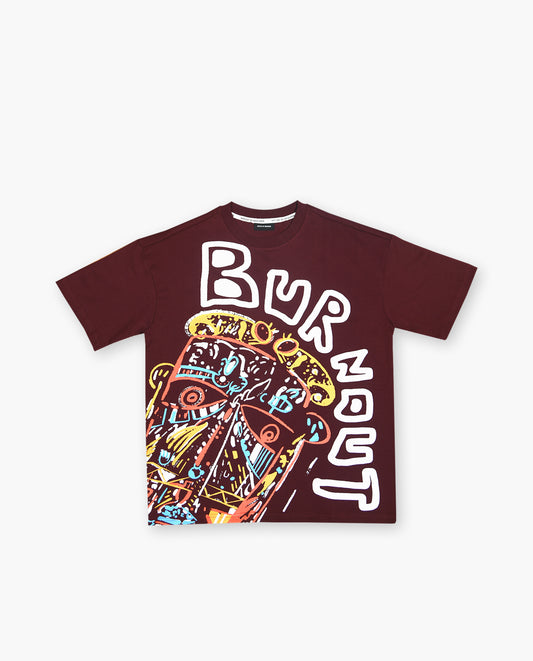 Burnout - Maroon Oversized T-shirt