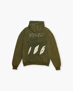 Cracked // 320 GSM Washed Green Hoodie
