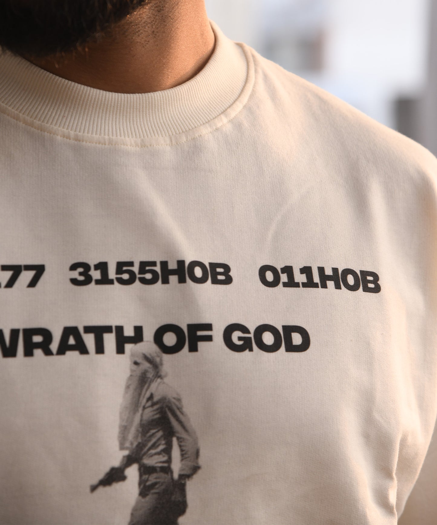 Wrath of God // Beige Oversized Unisex T-shirt