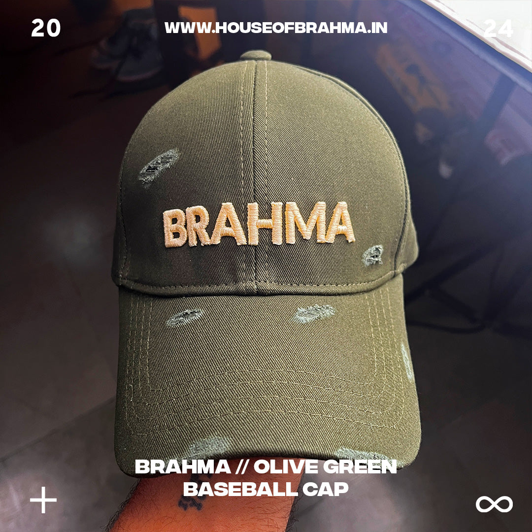 Brahma // Olive Distressed Baseball Cap