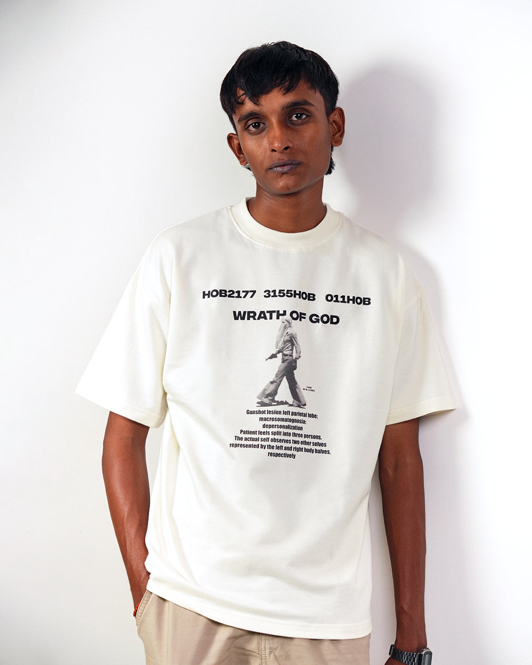 Wrath of God // Beige Oversized Unisex T-shirt