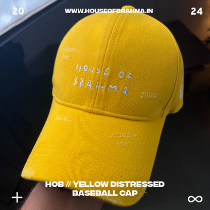 HOB // Yellow Distressed Baseball Cap