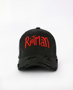 Riotman // Black Denim Baseball Cap
