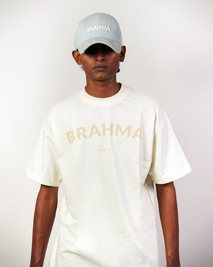 Brahma India // Beige Oversized Unisex T-shirt