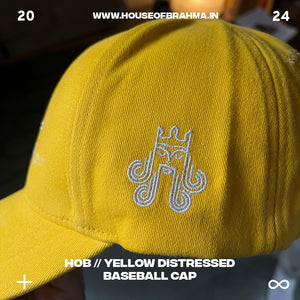 HOB // Yellow Distressed Baseball Cap