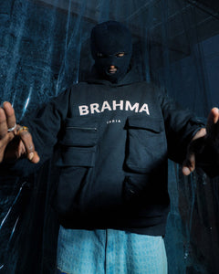 Mighty Brahma // 400 GSM Black Hoodie