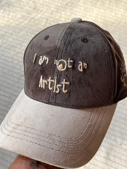 Not An Artist // Gun Metal Suede Baseball Cap