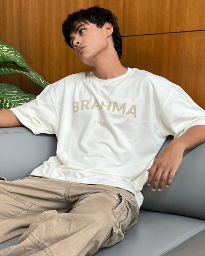 Brahma India // Beige Oversized Unisex T-shirt