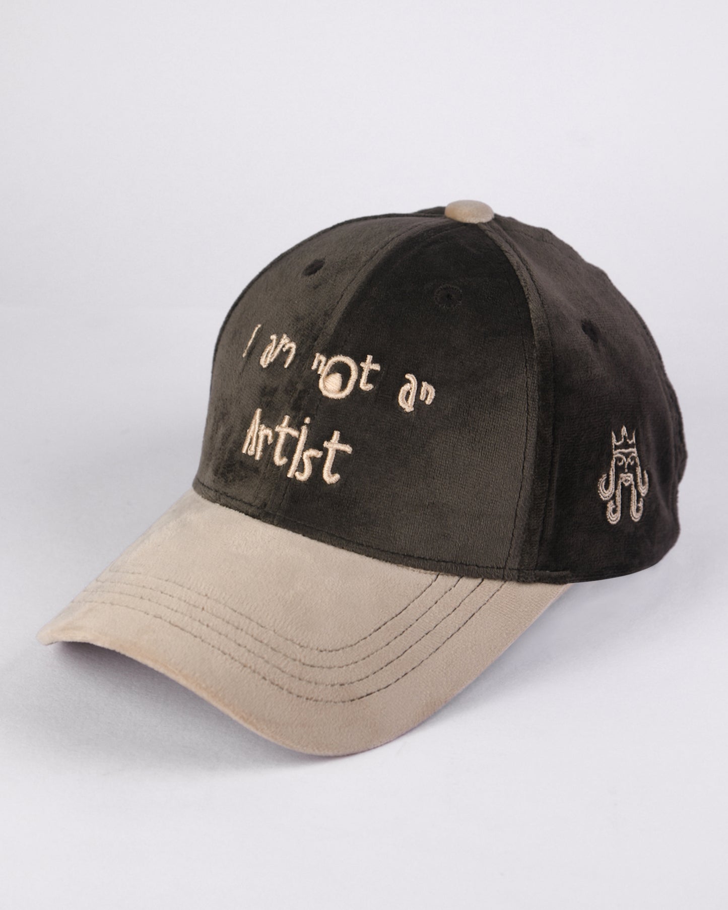 Not An Artist // Gun Metal Suede Baseball Cap