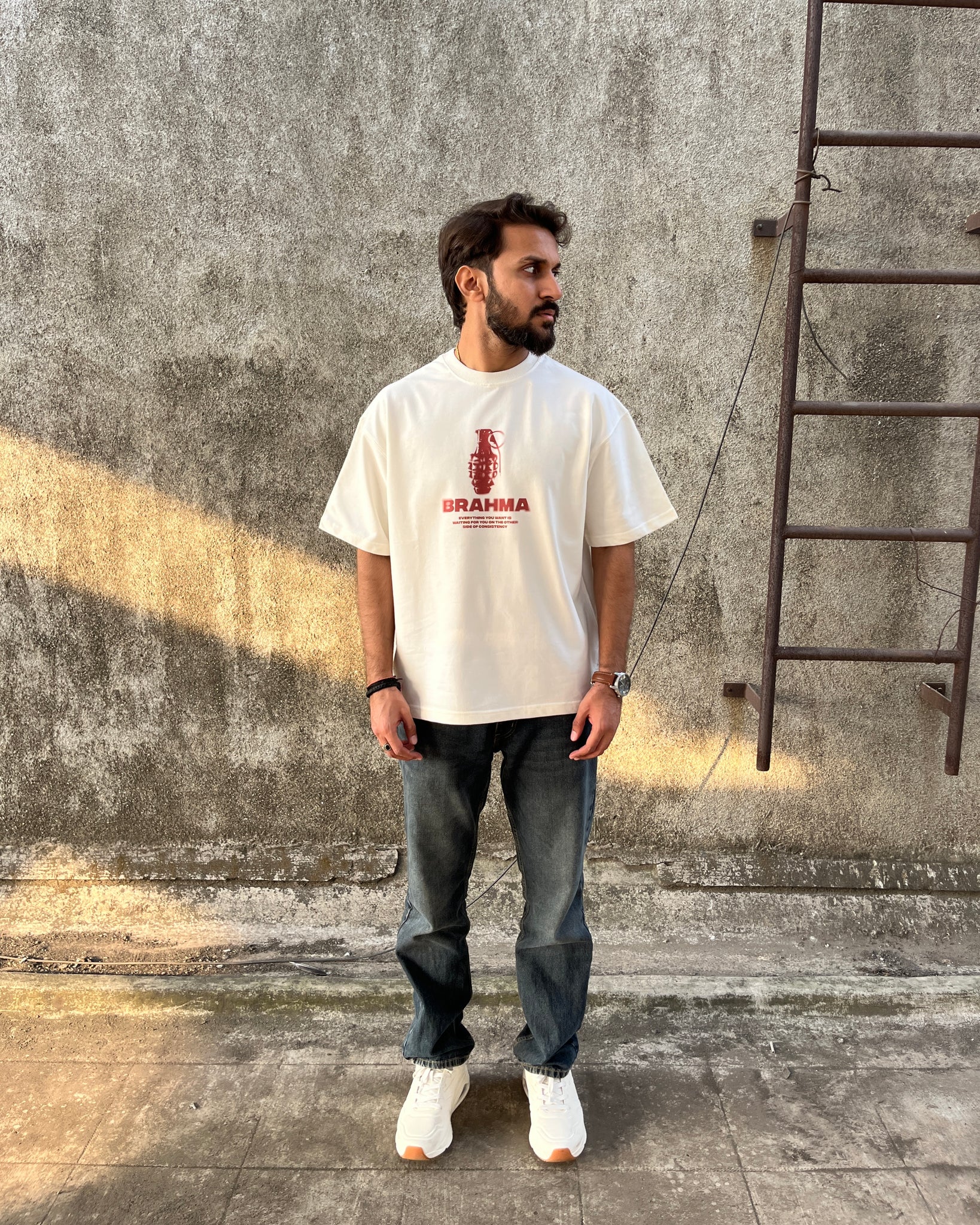 Consistency // Off-White Box Fit Oversized T-shirt – House of Brahma