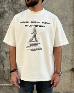 Wrath of God // Beige Oversized Unisex T-shirt